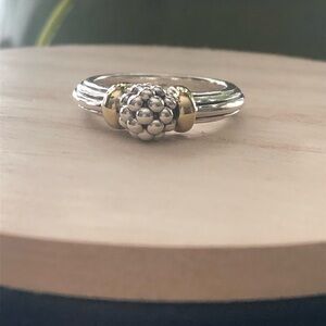 Lagos signature 2-tone caviar ball ring